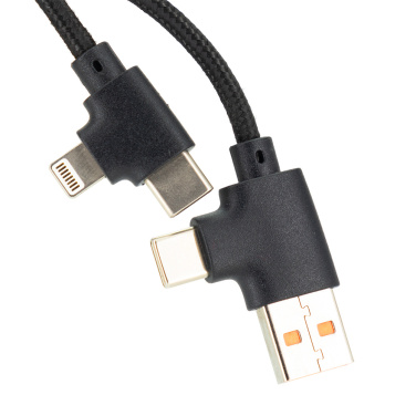 Logotrade korporatīvās dāvanas foto: 4in1 garš koka kabelis ar izgaismotu logotipu gravēšanai